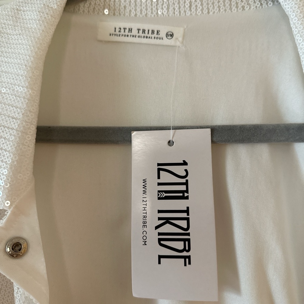 12th Tribe Ivory Sequin Blouse
